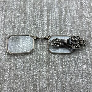 Antique Victorian Opera Glasses Marcasite Embellished Lorgnette Foldable Rare